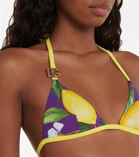 Printed Triangle Bikini In Multicoloured Dolce Gabbana Mytheresa