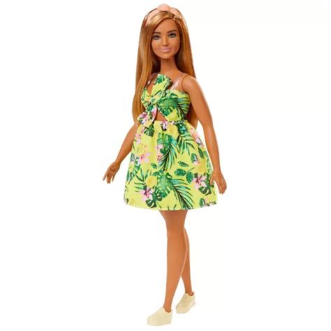 Barbie Fashionistas Doll 126 Curvy With Dark Blonde Hair And Tropical Sun Dress £2199