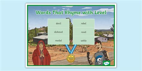 Words That Rhyme With Level Word Mat Professor Feito