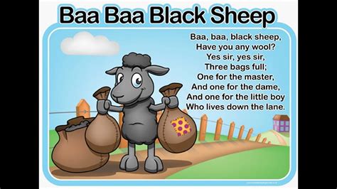 Ba Ba Black Sheep Song With Lyrics Youtube