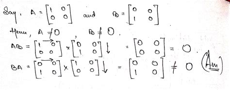 Give An Example Of Two Matrices A And B Such That A O B O AB O