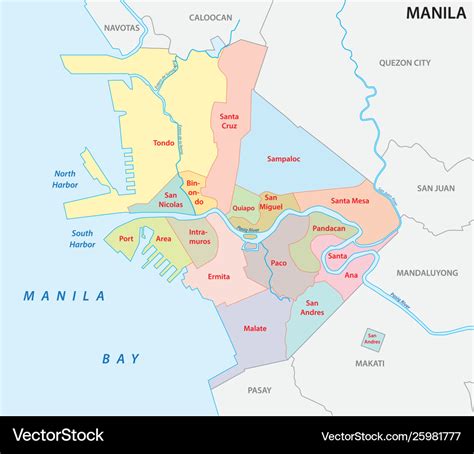 Manila Verwaltungs Und Politische Karte Vektorbild