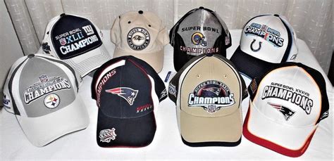 Assortment of 8 NFL Super Bowl Champions NFL Licensed Hats Some New ...