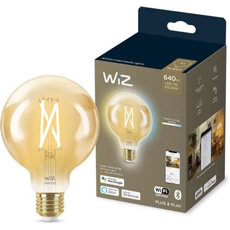 Ampoule Led Connectée Vintage Format Globe E27 Nuances De Blanc