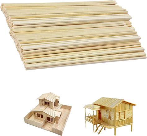 100PCS Balsa Wood Of Square Wooden Sticks Natural Wooden Sticks Square