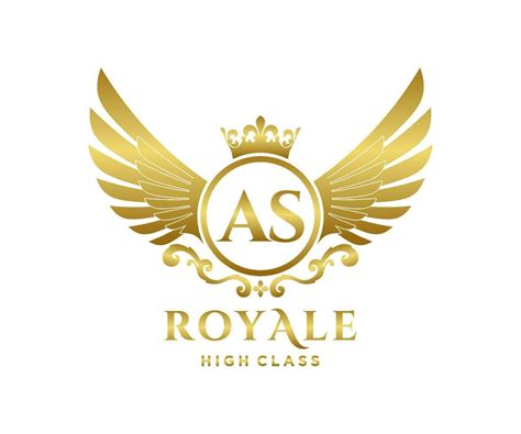 Golden Letter AS Template Logo Luxury Gold Letter With Crown Monogram