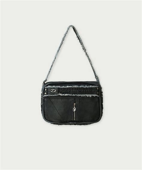 Musinsa Yuse Rough Cutting Denim Shoulder Bag Black