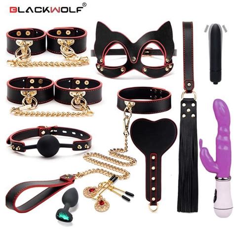 Blackwolf Kit De Bondage Bdsm En Cuir Véritable Ensemble De Retenue