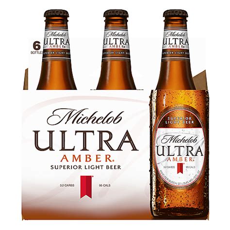 Michelob Ultra Amber® Light Beer 6 Pack 12 Fl Oz Bottles