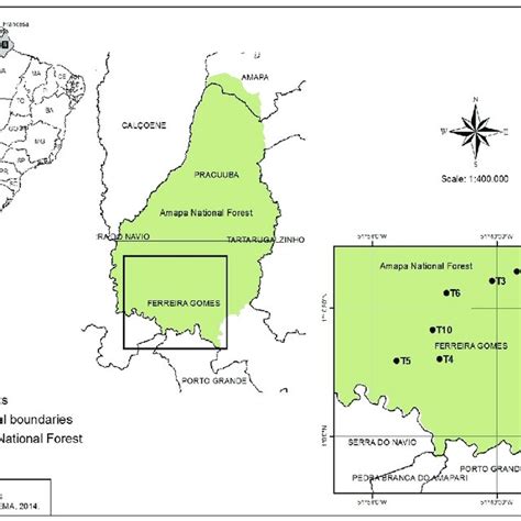 Geographical Location Of The Study Area And Sampling Transects Amapá