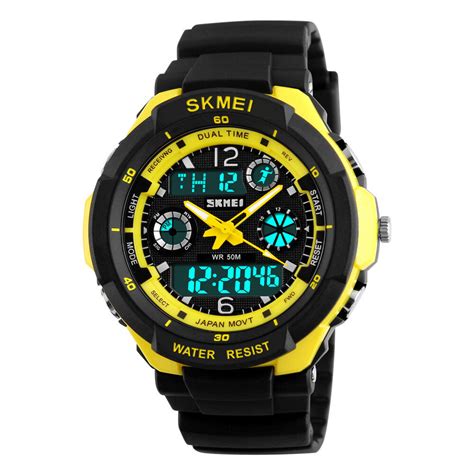 SKMEI Mens LED Digital Analog Alarm Waterproof Sport Army Watch