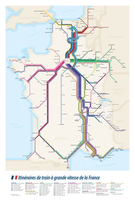 Transit Maps: Project: High Speed Train Routes of France Transit Diagram