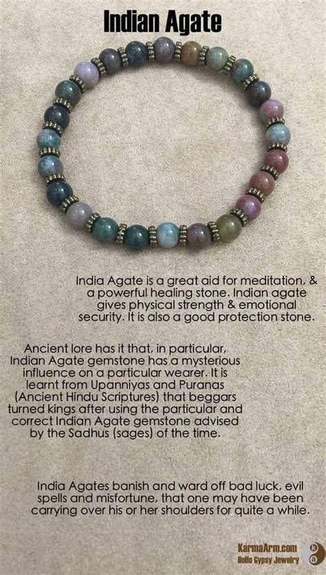 Good Fortune India Agate Bronze Bracelet Crystals Gemstones