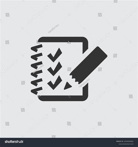 Checklist Business Departments Mono Icon Stock Vector (Royalty Free