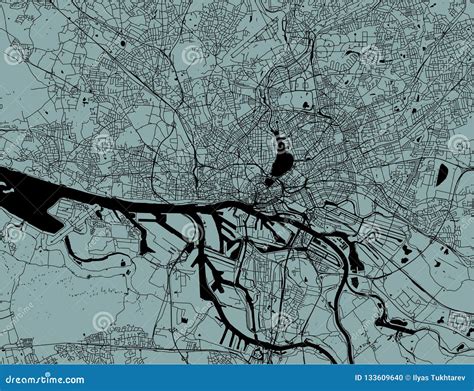 Mapa De La Ciudad De Hamburgo Alemania Stock De Ilustraci N