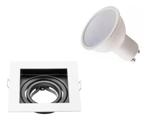 Spot Embutir Dicro Gu10 Led Antideslumbrante Blanco Negro