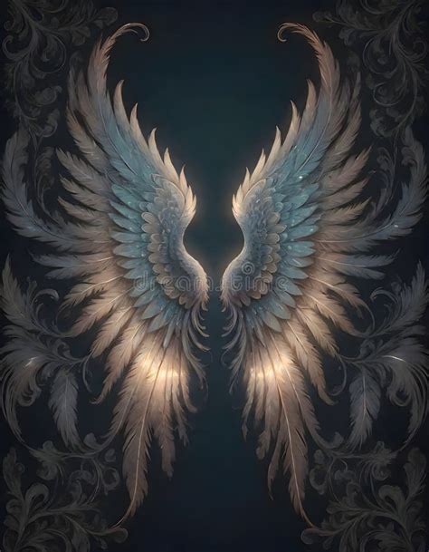 Ethereal Angel Wings Luminous Display Of Divine Protection And Purity