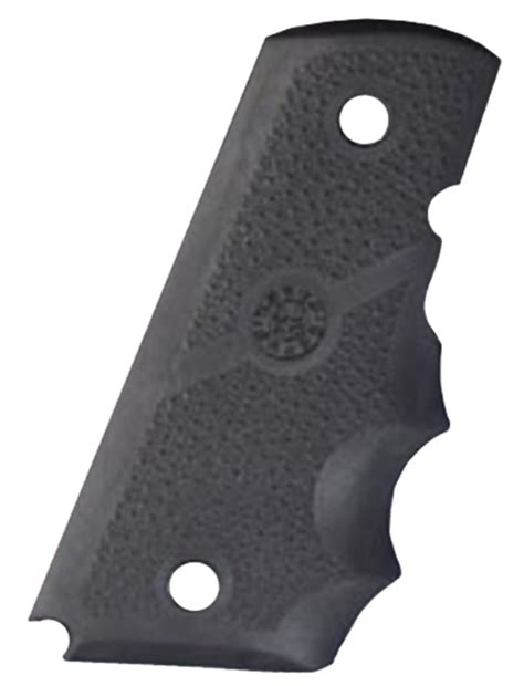 Hogue 43000 Rubber Grip Cobblestone Black With Finger Grooves For 1911