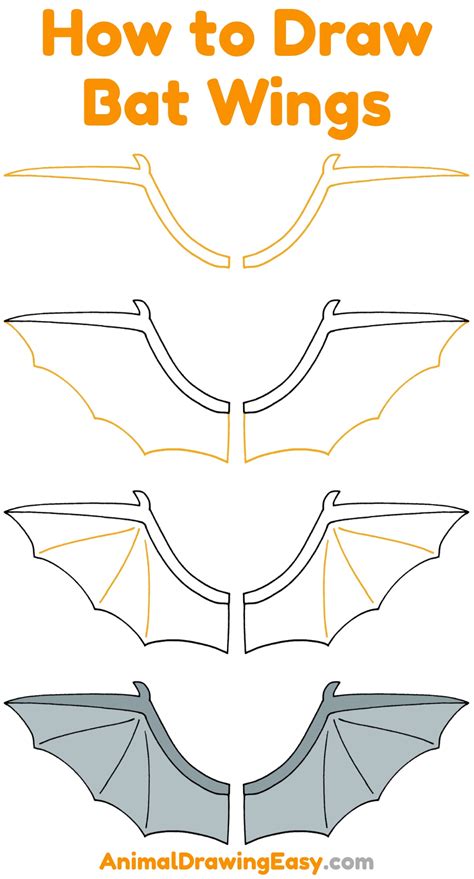 How To Draw Bat Wings