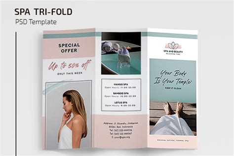 Free Spa Trifold Brochure Template Free Psd Templates