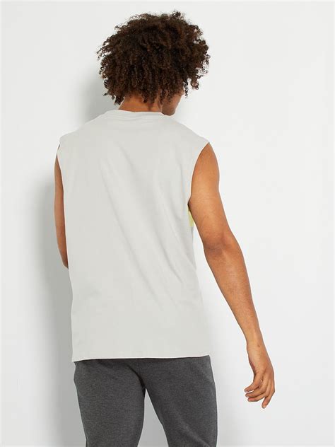 T Shirt Sans Manches Color Block Gris Kiabi