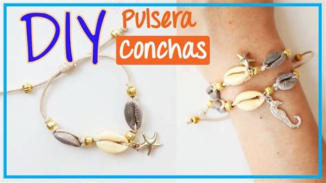 PULSERA De HILO Con CONCHAS YouTube