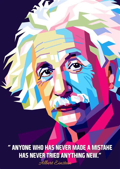 Albert Einstein Poster Picture Metal Print Paint By Cholik Hamka