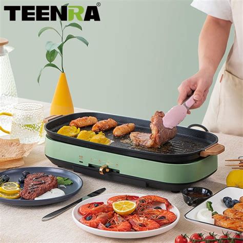 Teenra Household Electric Grills Indoor Korean Bbq Grill Smokeless Non