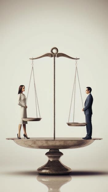 Premium Photo Businessman And Businesswoman Standing On Scales