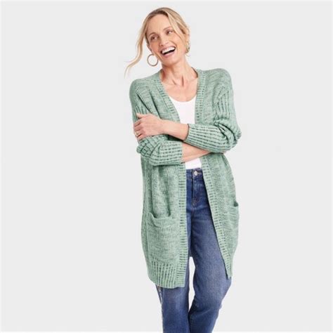 Knox Rose Sweaters Nwt Knox Rose Green Marled Openfront Cardigan