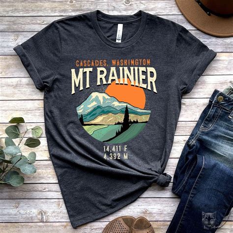 Mt Rainier Shirt Mount Rainier National Park Mountains Shirt Etsy