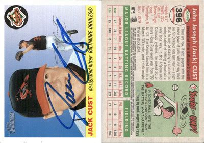 Jack Cust Signed 2004 Topps Heritage 396 Card Baltimore Orioles Auto