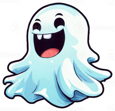 Cute Halloween Ghost Sticker Design Png