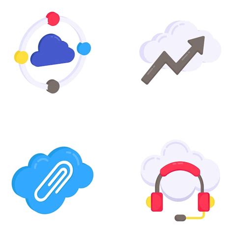 Premium Vector Pack Of Cloud Computing And Security Flat Icons