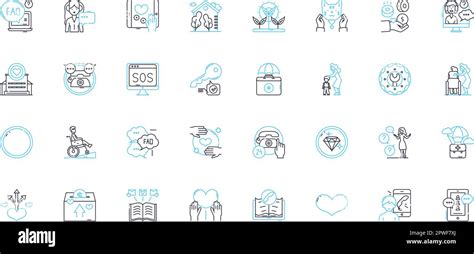 Work Life Linear Icons Set Balance Priorities Stress Productivity