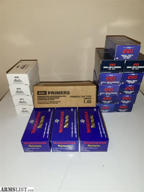 Armslist For Sale Cci And Winchester Small Rifle Primers