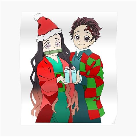 A Demon Slayer Christmas Poster For Sale By Artistkhg Redbubble