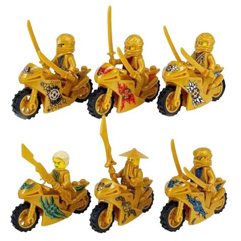 Kit Bonecos E Motos Douradas Ninjago Lloyd Kai Nya No Shoptime