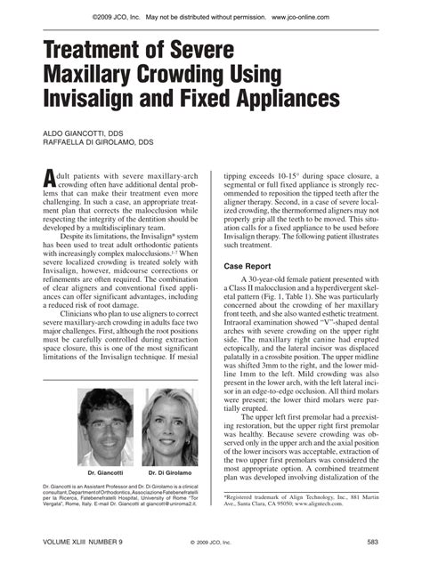 (PDF) Treatment of severe maxillary crowding using Invisalign and fixed ...