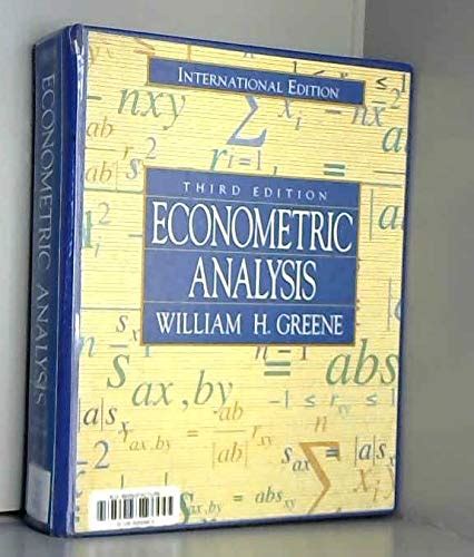 Econometric Analysis By Greene William H Abebooks