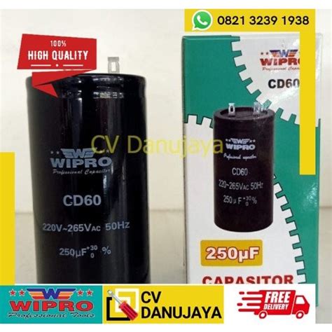 Jual Capasitor 250 Uf WIPRO Kapasitor Dinamo Starting Capacitor 250uf