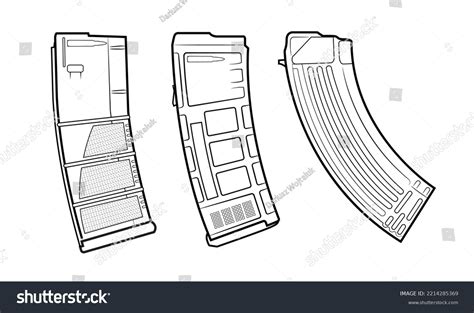 Vector Illustration Modern Rifle Magazines On Stock Vector Royalty