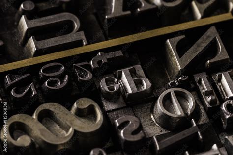 Metal Letterpress Types A Background From Many Historic Typographical