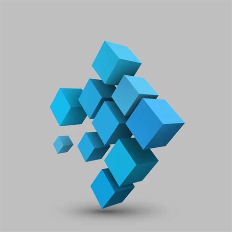 Composition Cubes 3d Composition With 3d Cubes Stock Vector