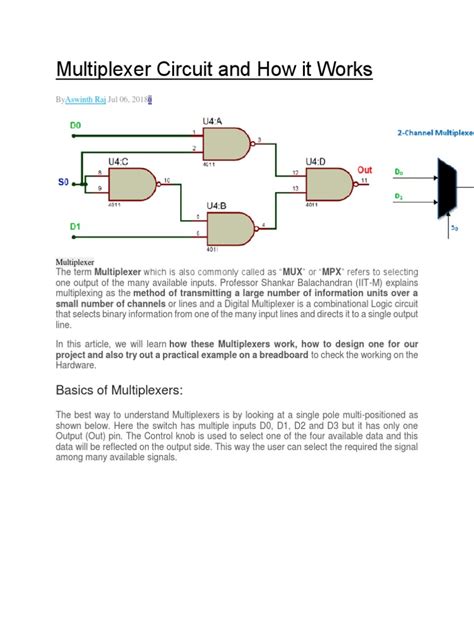 Multiplexer Circuit and How It Works | PDF | Logic Gate | Electrical ...