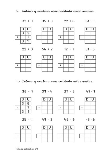 Cuaderno De Sumas Y Restas Hasta El 100pdf