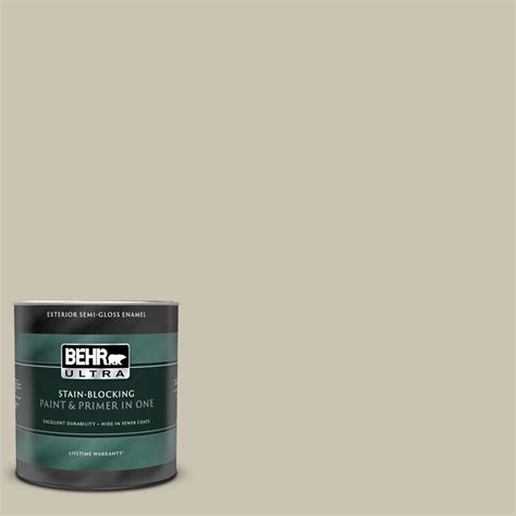 Behr Ultra Qt N Dune Grass Semi Gloss Enamel Exterior Paint