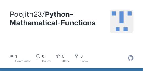 GitHub Poojith23 Python Mathematical Functions