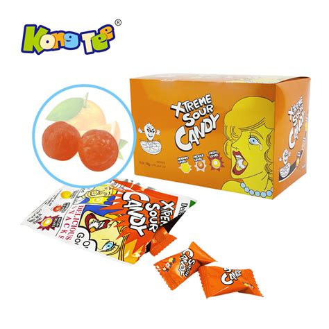 Xtreme Delicious Orange Sour Candy Individually Packing Sweets China Sour Hard Candy And Sour