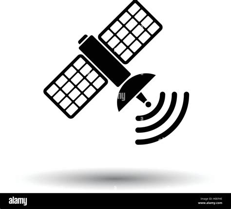 Satellite Icon White Background With Shadow Design Vector